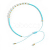 Elegant Natural Gemstone & Glass Seed Round Beads Braided Beaded Bracelets for Women HW1161-1-1