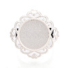 Adjustable Rhombus Alloy & Iron Bezel Cup Ring Base with Rotatable Tray MAK-T012-02S-2