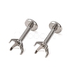 304 Stainless Steel Prong Earring Settings SA-CBA8B85-11B-01-1