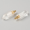 Faceted Natural Quartz Crystal Pointed Pendants G-H252-F07-2