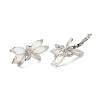 Brass Micro Pave Clear Cubic Zirconia with Synthetic Cat Eye Twister Clasps KK-G420-37P-2