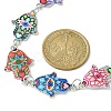 Hamsa Hand with Evil Eye Alloy Enamel Link Bag Extender Chains AJEW-BA00114-3