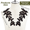 3 Pairs 3 Colors Leaf Polyester Computerized Embroidery Sew on Ornament Accessories DIY-FG0004-38-2