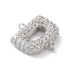 Brass Micro Pave Cubic Zirconia Letter Links KK-I717-04D-P-2