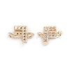 Brass Micro Pave Cubic Zirconia Links Connectors X-ZIRC-I042-16G-F-2