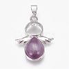 Natural Amethyst Pendants G-G651-A11-2