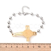 304 Stainless Steel Link Bracelets for Women BJEW-Z156-01GP-5