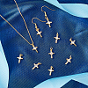 20Pcs Brass Micro Pave Cubic Zirconia Tiny Cross Charms KK-DC0001-85-4