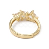 Rack Plating Brass Cubic Zirconia Cuff Rings for Women RJEW-M145-23G-A-3