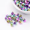 Mixed Colorful Spray Painted Matte Acrylic Round Beads X-PB25P9282-1