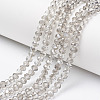 Electroplate Transparent Glass Beads Strands EGLA-A034-T8mm-E15-1