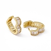 Clear Cubic Zirconia Heart Hoop Earrings EJEW-M210-17G-2