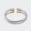 304 Stainless Steel Torque Bangles BJEW-G584-05A-1