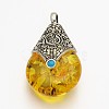 Teardrop Tibetan Style Pendants X-TIBEP-N007-01-2