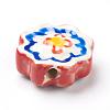 Handmade Porcelain Flower Beads Strands PORC-G006-14D-5