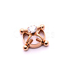 304 Stainless Steel Crystal Rhinestone Clip on Nipple Rings WGE16BD-06-1