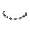 Nuggets Natural Abalone Shell/Paua Shell & Pearl Beaded Necklaces NJEW-JN06377-2