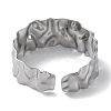 Non-Tarnish 304 Stainless Steel Textured Open Cuff Bangle for Women BJEW-Q770-02P-3