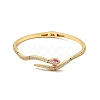 Cubic Zirconia Snake Open Cuff Bangle BJEW-P281-09G-02-2