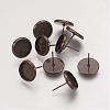 Brass Stud Earring Settings KK-H021-1AB-1