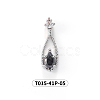 Chinese lute Shape Brass Micro Pave Clear Cubic Zirconia Nail Gems Set MRMJ-T015-41P-05-2