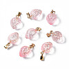 Two Tone Transparent Spray Painted Glass Pendants X-GLAA-N035-014-G02-1