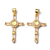Rack Plating Brass Micro Pave Cubic Zirconia Pendants KK-P235-08G-01-2
