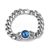 Eye 201/304 Stainless Steel Link Bracelets BJEW-F522-02P-01-4
