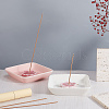 CRASPIRE 2Pcs Square Handmade Porcelain Jewelry Plate & 2Pcs Sakura Flower Ceramic Incense Burners AJEW-CP0005-53-4