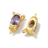 Brass Pave Single Cubic Zirconia Peg Bails Pin Charms KK-D226-01G-04-2
