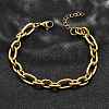 304 Stainless Steel Figaro Chains Bracelets for Men Women BJEW-R021-07G-2