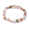 Natural Rutilated Quartz Chips Beaded Stretch Bracelets for Women BJEW-JB10046-14-2
