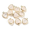 Natural Quartz Crystal Faceted Heart Charms G-Q006-07G-06-1