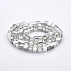 Half Plated Clear Glass Faceted Cube Beads Strands GLAA-A031-4mm-HP02-2