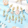 Electroplate Shell Pendant Decorations HJEW-JM03070-1
