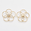 Brass Filigree Joiners Links KK-T035-07-2
