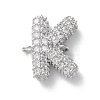 Brass Micro Pave Cubic Zirconia Letter Links KK-I717-04K-P-1
