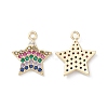 Rack Plating Brass Micro Pave Colorful Cubic Zirconia Pendants KK-L155-54G-1