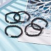 Natural Lava Rock & Alloy Beaded Stretch Bracelet BJEW-JB08309-2