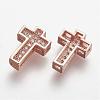 Brass Micro Pave Cubic Zirconia Beads ZIRC-N025-55RG-1