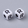 White Opaque Acrylic Beads MACR-R869-02R-2
