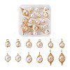 24Pcs 6 Style ABS Plastic Imitation Pearl Wire Wrapped Pendants KK-SW0001-07-1