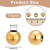 100Pcs Round PVD Vacuum Plating 304 Stainless Steel Beads STAS-DC0010-56A-2