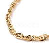 PVD Vacuum Plating 304 Stainless Steel Rope Chain Bracelet for Men Women BJEW-E031-12G-02-2