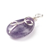 3Pcs 3 Styles Natural Mixed Stone Pendants PALLOY-JF01750-4
