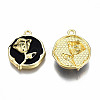 Rack Plating Alloy Enamel Pendants LS-ENAM-N060-18-02LG-1