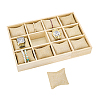 12 Grids Wood Watch Display Trays with Pillows BDIS-WH0008-18-6