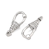 SHEGRACE Brass Micro Pave Clear Cubic Zirconia Spring Gate Clasps XGRQ58856-750P-2