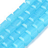 Imitation Jade Glass Beads Strands GLAA-R041-8x8mm-B05-1