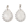 Natural Quartz Crystal & Rhinestone Pendants G-K338-31P-13-1